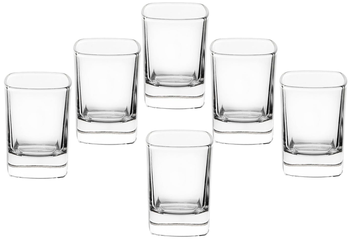 GIFTS PLAZA Shot Glasses - 2 oz. Square Shot Glass with Heavy Base - Crystal Clear Drinking Glass for Tequila, Espresso Martini and Drinks - Gift for Men, Father's Day Gift