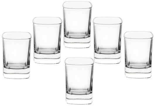 GIFTS PLAZA Shot Glasses - 2 oz. Square Shot Glass with Heavy Base - Crystal Clear Drinking Glass for Tequila, Espresso Martini and Drinks - Gift for Men, Father's Day Gift