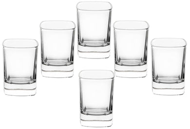 GIFTS PLAZA Shot Glasses, Set of 6-2 oz. Square Shot Glass with Heavy Base for Martini, Tequila and Beverages ? Suitable for Home, Bar and Party