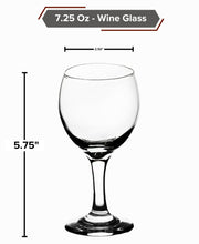 GIFTS PLAZA Goblet Glasses Set of 4 ? 7.25 Ounce Crystal Clear Glassware - Stemmed Drinking Glass for Cocktails, Margarita, Champagne and Red Wine - Modern Glassware for Kitchen and Bar (4)