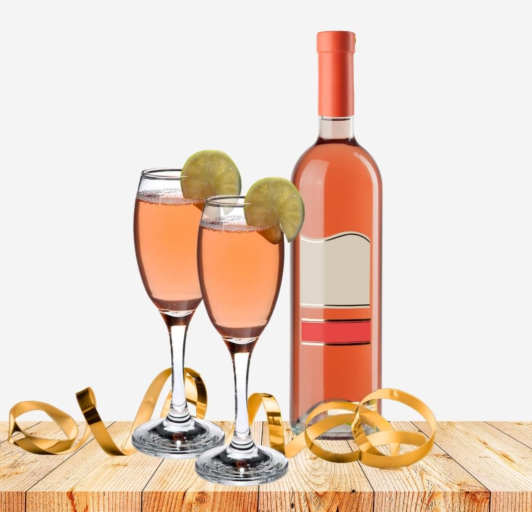 Champagne Glasses - 6 Ounce Crystal Clear Flutes - Elegant and Tall Glassware for Cocktails and Mocktails - Modern Drinking Glass for Home, Bar, and Kitchen