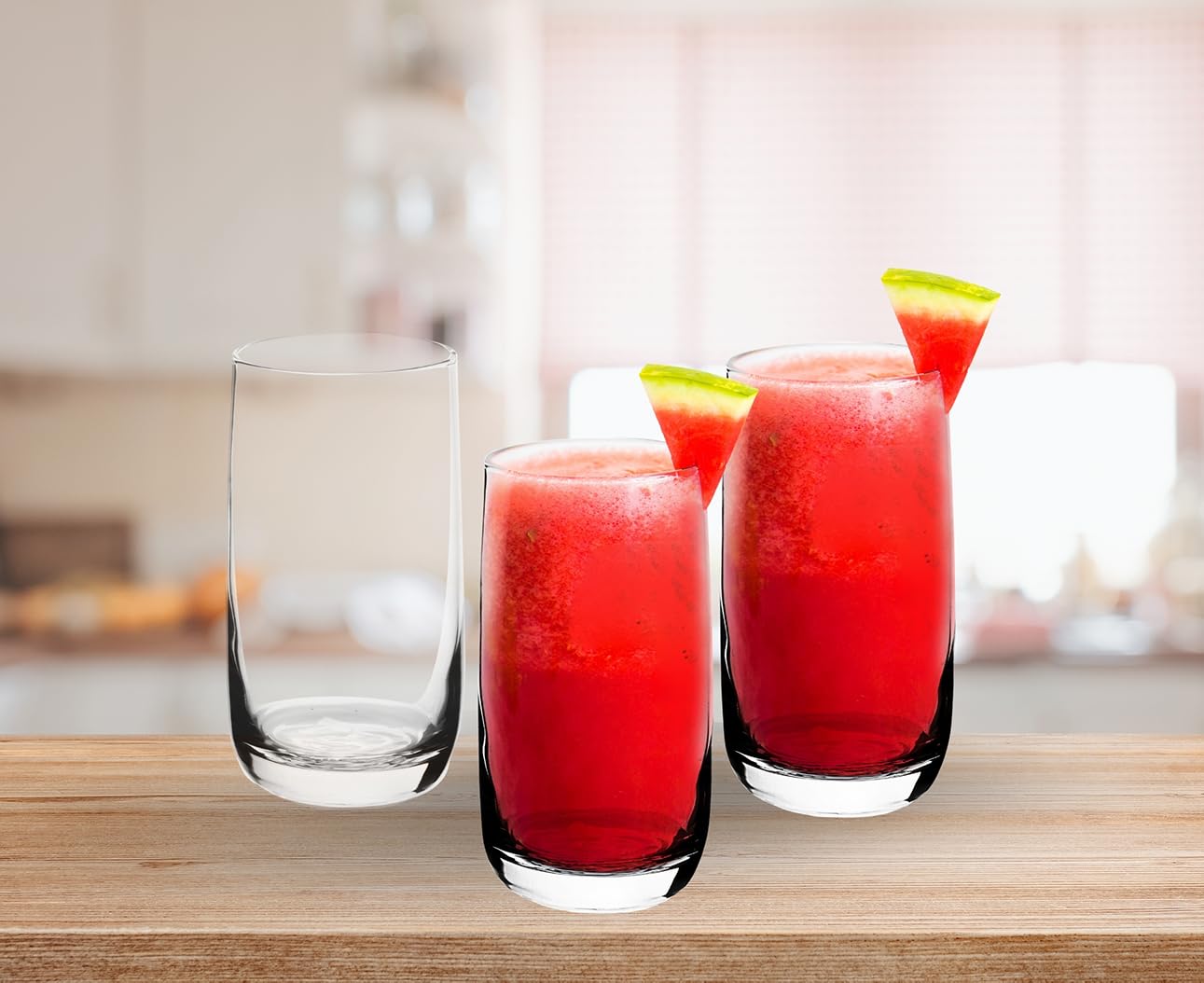 Hiball Drinking Glasses, 12 Ounce - Set of 4, Crystal Clear Tumbler Glass for Water, Juice and Mixed Cocktails Drinks - Drinkware for Home and Bar