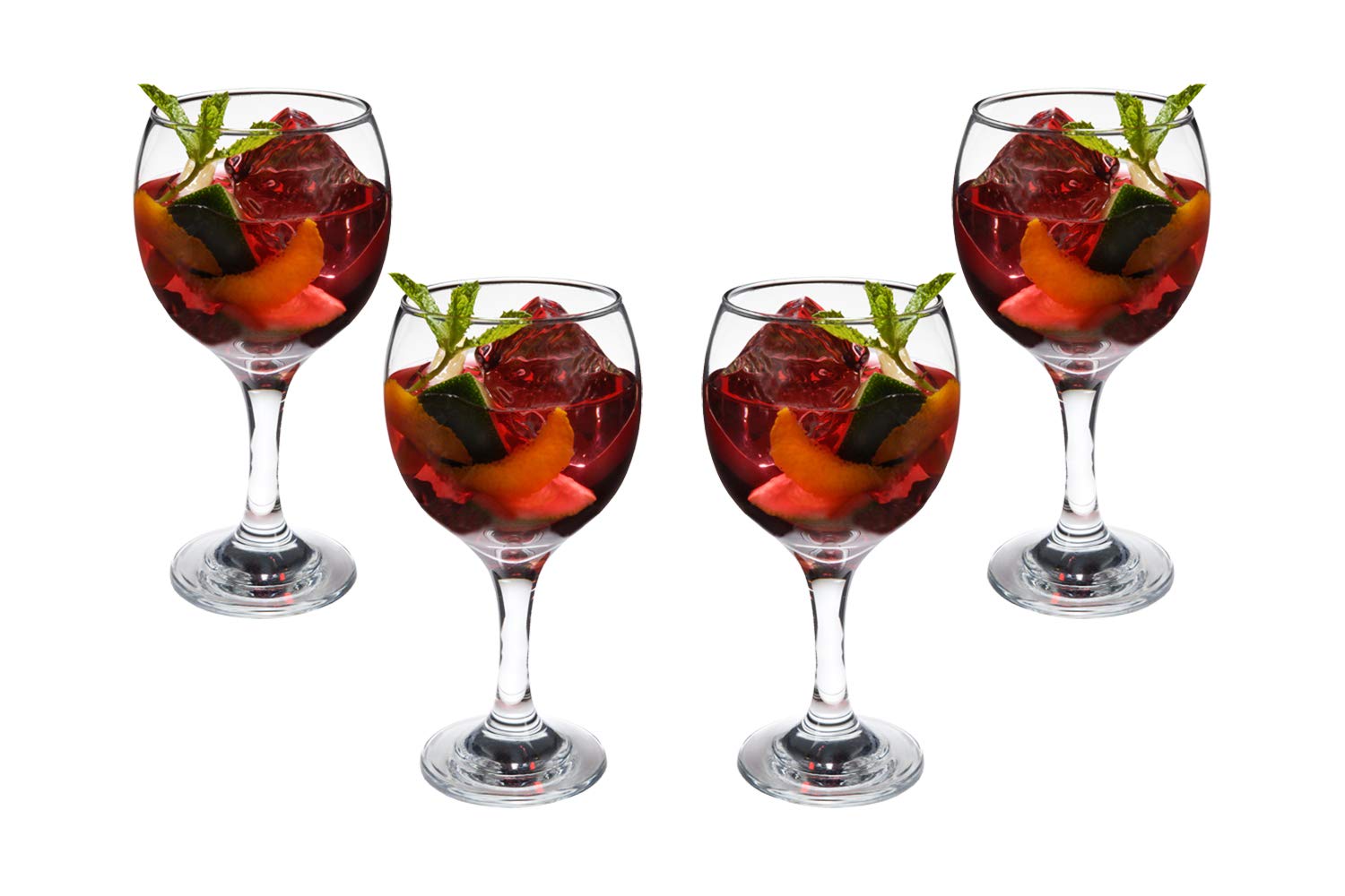 Goblet Glasses - 10 Ounce Clear Glasses with Stem -  Modern Glassware for Cocktails, Martini, Margarita, Champagne and More - Drinking Glass for Home, Kitchen and Bar