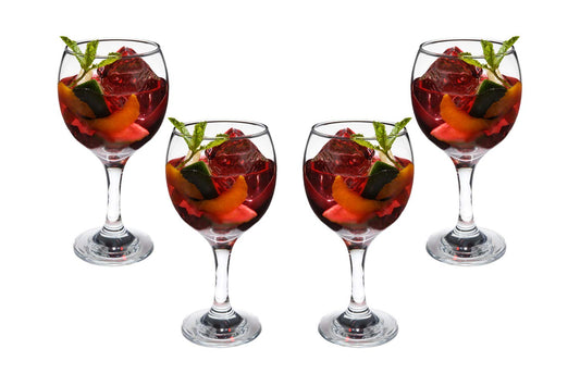 Goblet Glasses - 10 Ounce Clear Glasses with Stem -  Modern Glassware for Cocktails, Martini, Margarita, Champagne and More - Drinking Glass for Home, Kitchen and Bar