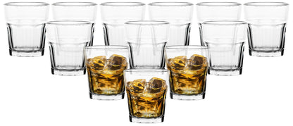 Double Old Fashioned Whiskey Glass - Drinking Glasses - 12 oz. Crystal Clear Glass Cups for on the Rocks Drinks - Unique Gifts for Men