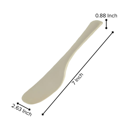 Side view of Thunder Group plastic rice spoon showing handle length and bowl shape