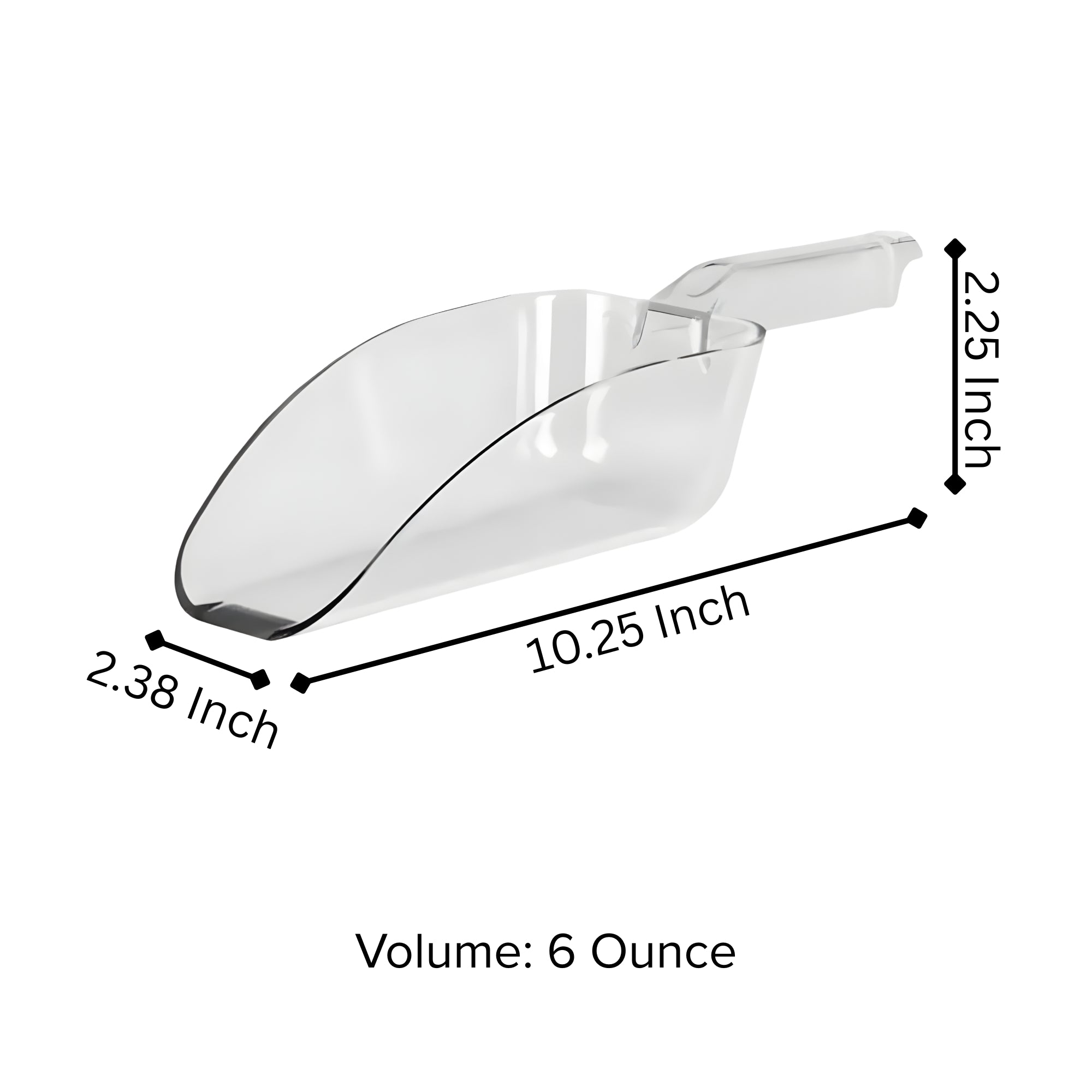 Flat Bottom Plastic Measuring Scoops for Bakeware, Candy Scoop, Pet Food Utensil or Dry Ingredients - 1 or 12 Pieces - 4 Sizes to Choose From