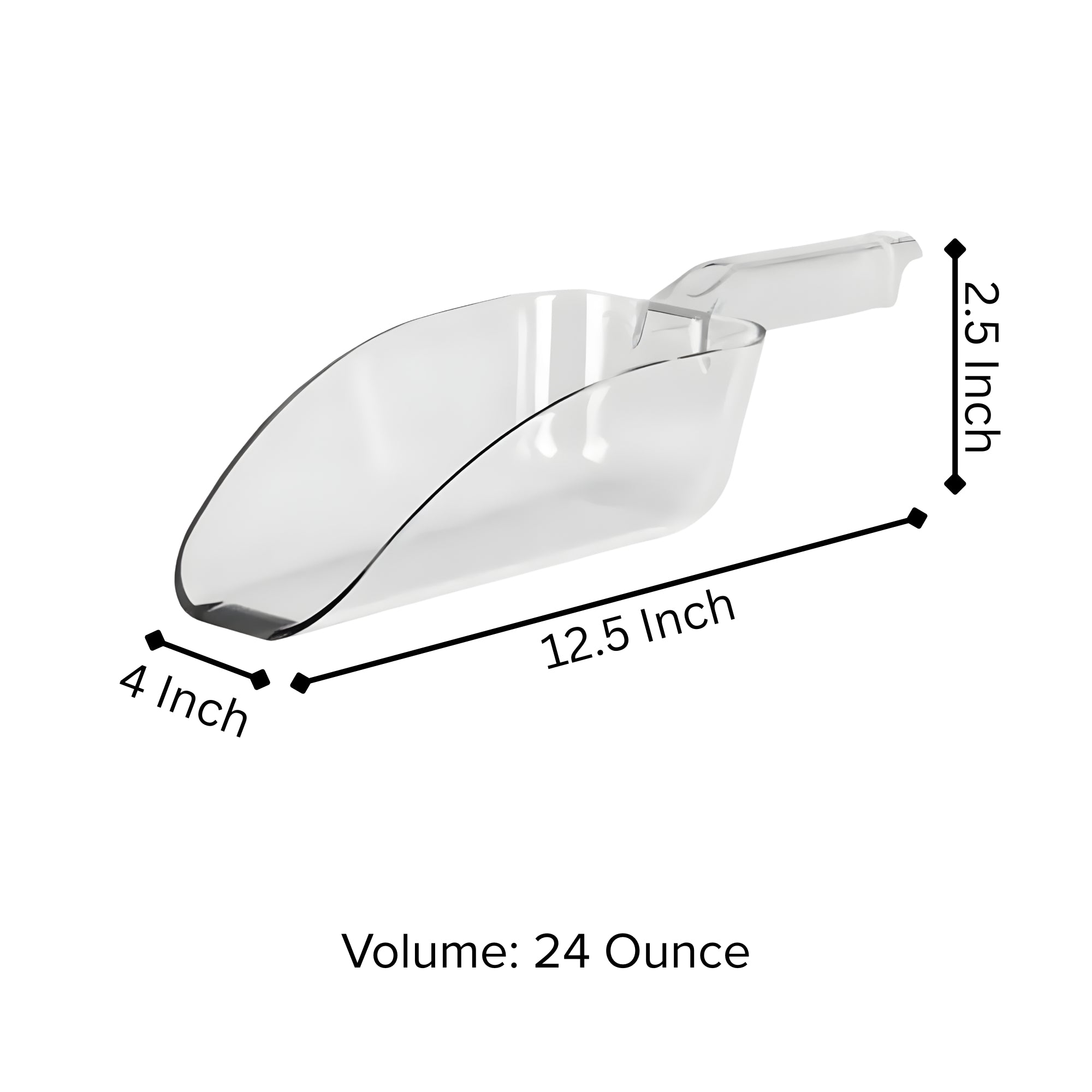 Flat Bottom Plastic Measuring Scoops for Bakeware, Candy Scoop, Pet Food Utensil or Dry Ingredients - 1 or 12 Pieces - 4 Sizes to Choose From