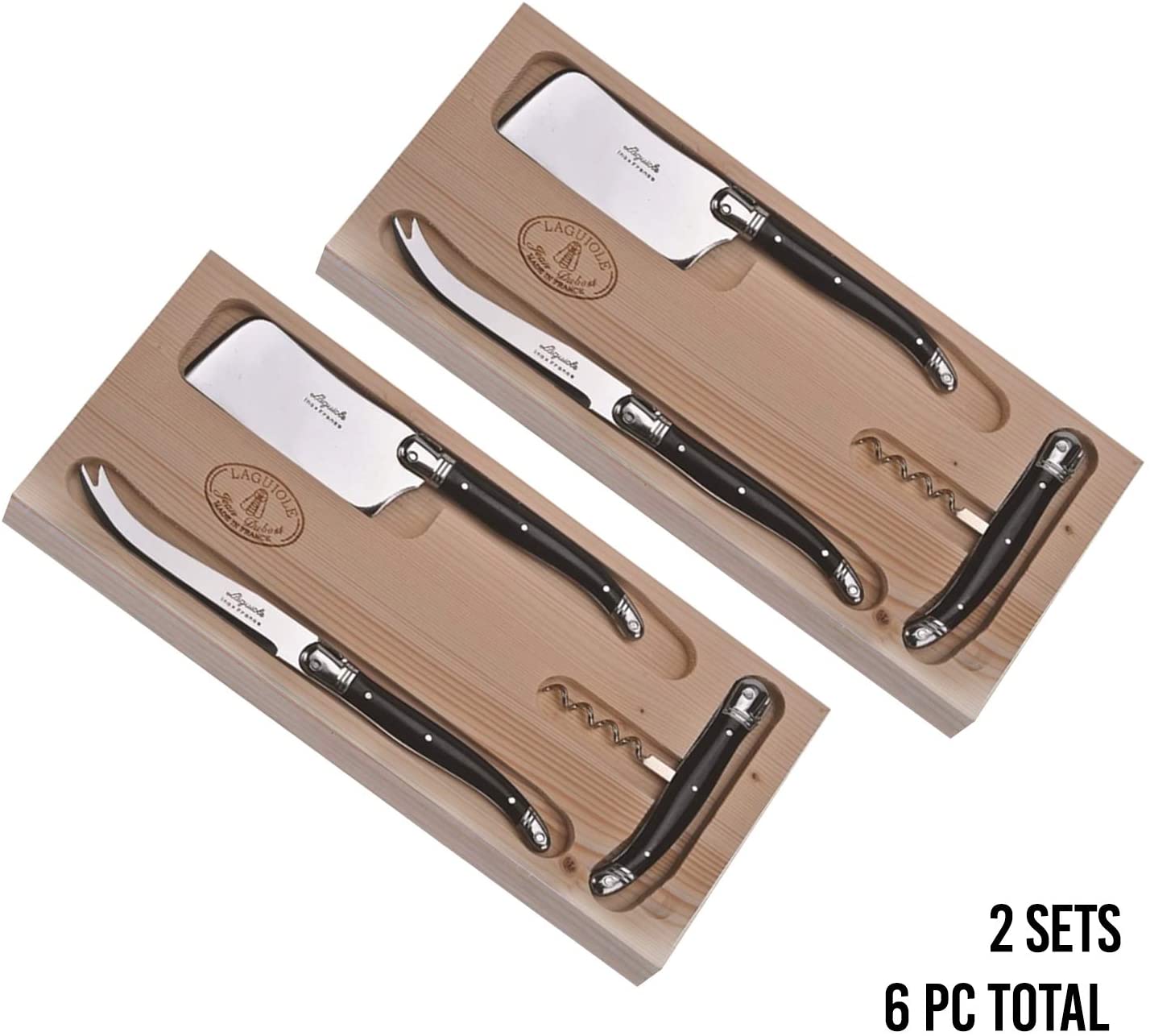 Laguiole Stainless Steel Flatware - 'Cheese Set' or 'Cheese and Wine Bundle'