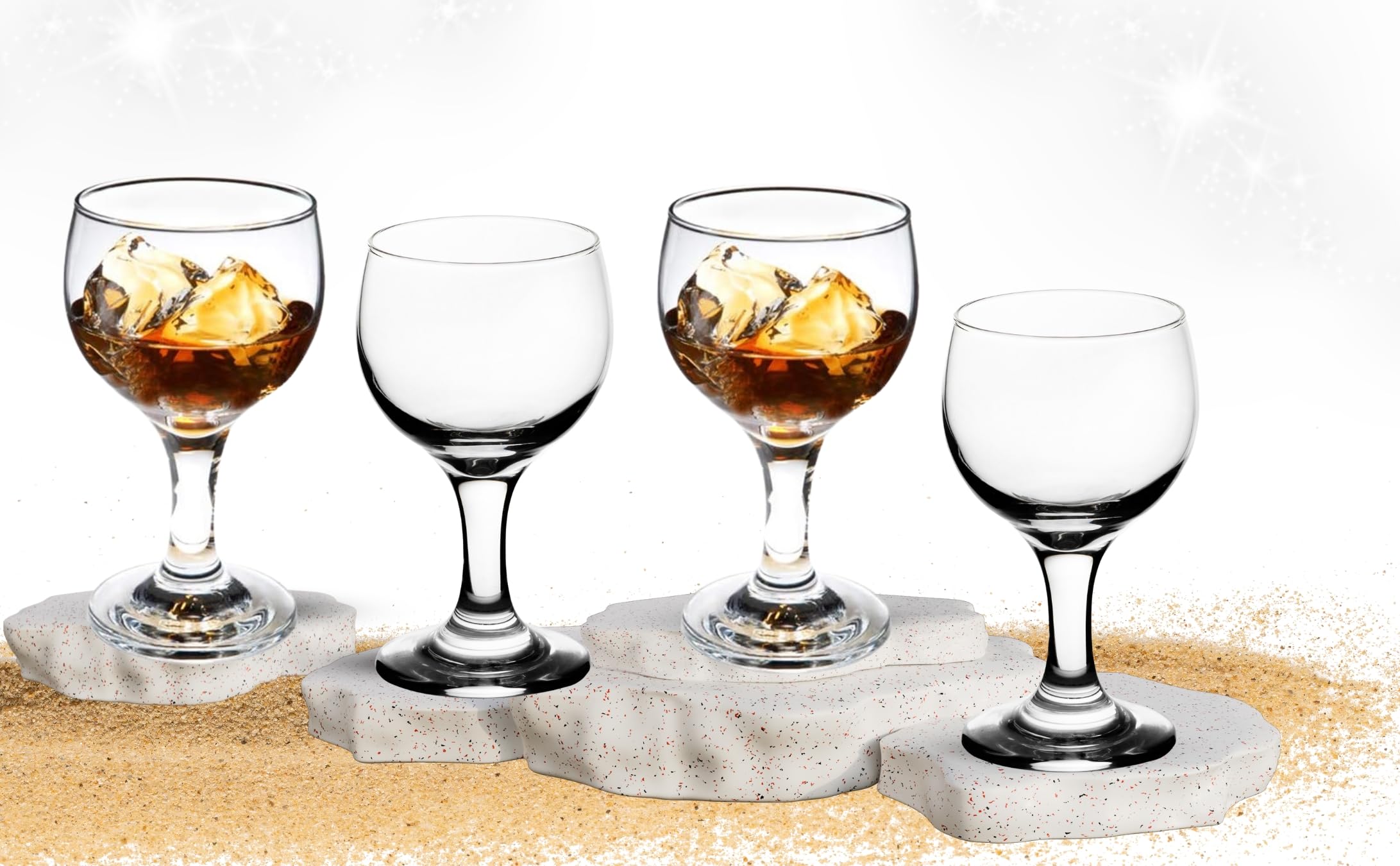 Goblet Glasses - 6 Ounce Stemmed Drinking Glassware - Versatile Cognac Glass for Wine, Cocktails and Mocktails - Ideal for Home, Kitchen and Bar