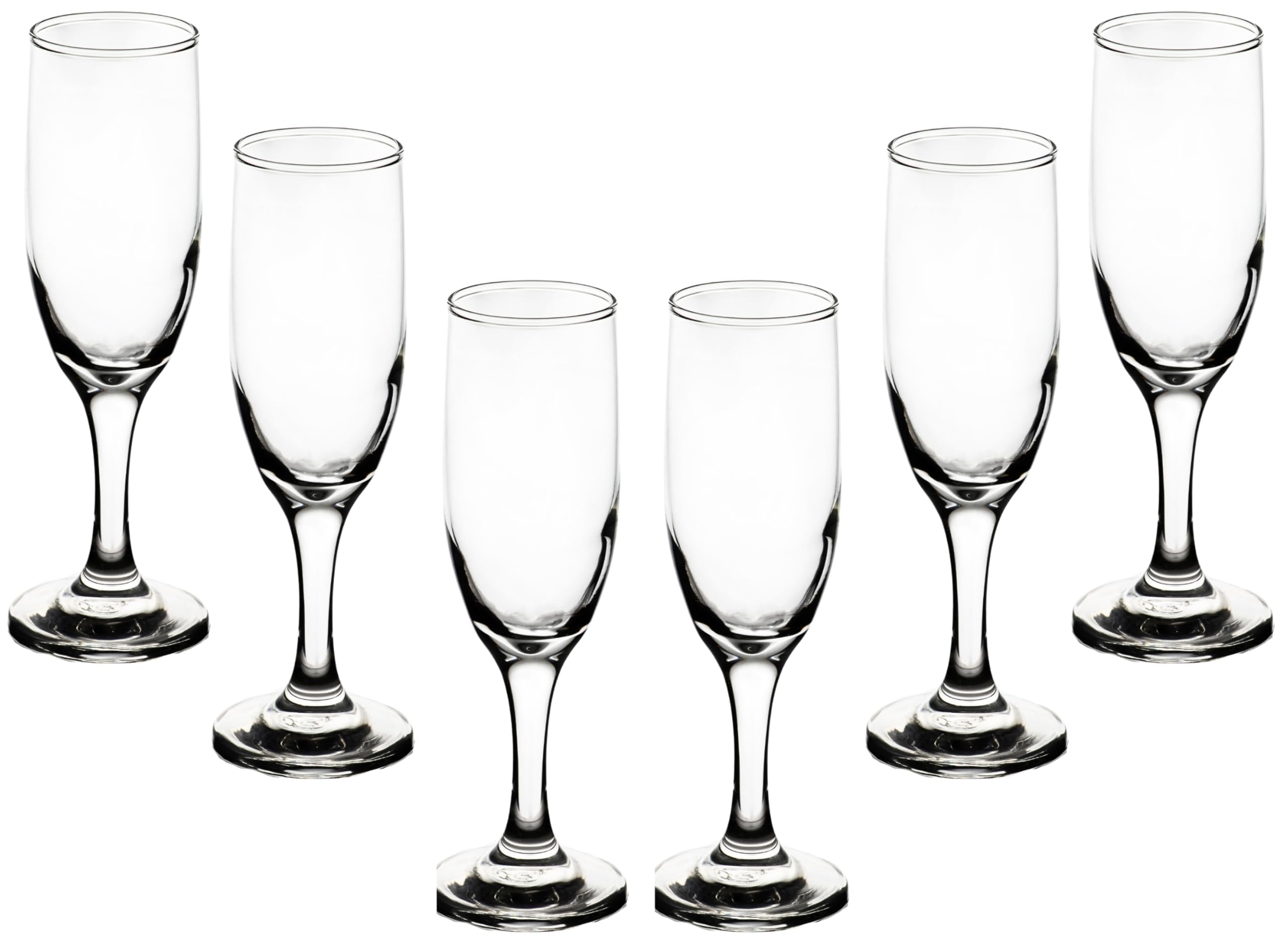 GIFTS PLAZA Clear Flute Glassware - Stemmed Champagne Glasses - Transparent Glass for Wine and Beverages - Elegant Drinkware for Special Occasion, Birthday, Party and Weddings
