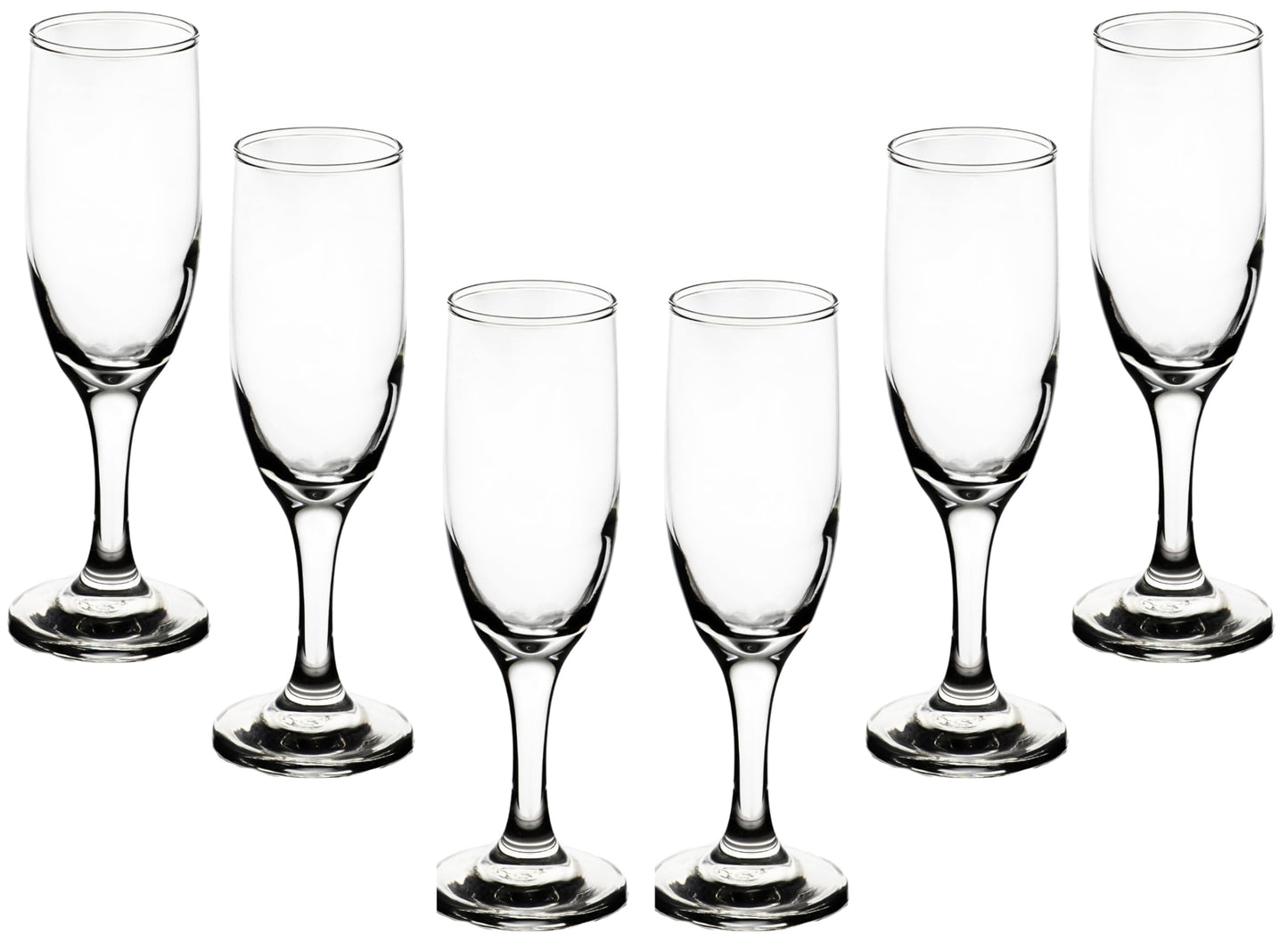 GIFTS PLAZA Clear Flute Glassware - Stemmed Champagne Glasses - Transparent Glass for Wine and Beverages - Elegant Drinkware for Special Occasion, Birthday, Party and Weddings