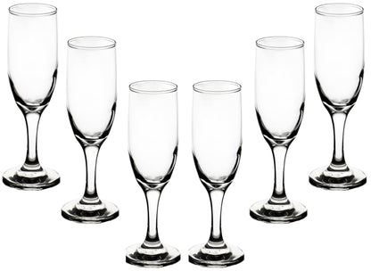 GIFTS PLAZA Clear Flute Glassware - Stemmed Champagne Glasses - Transparent Glass for Wine and Beverages - Elegant Drinkware for Special Occasion, Birthday, Party and Weddings