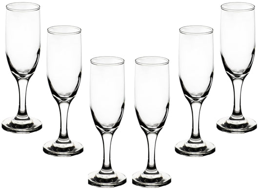 GIFTS PLAZA Clear Flute Glassware - Stemmed Champagne Glasses - Transparent Glass for Wine and Beverages - Elegant Drinkware for Special Occasion, Birthday, Party and Weddings