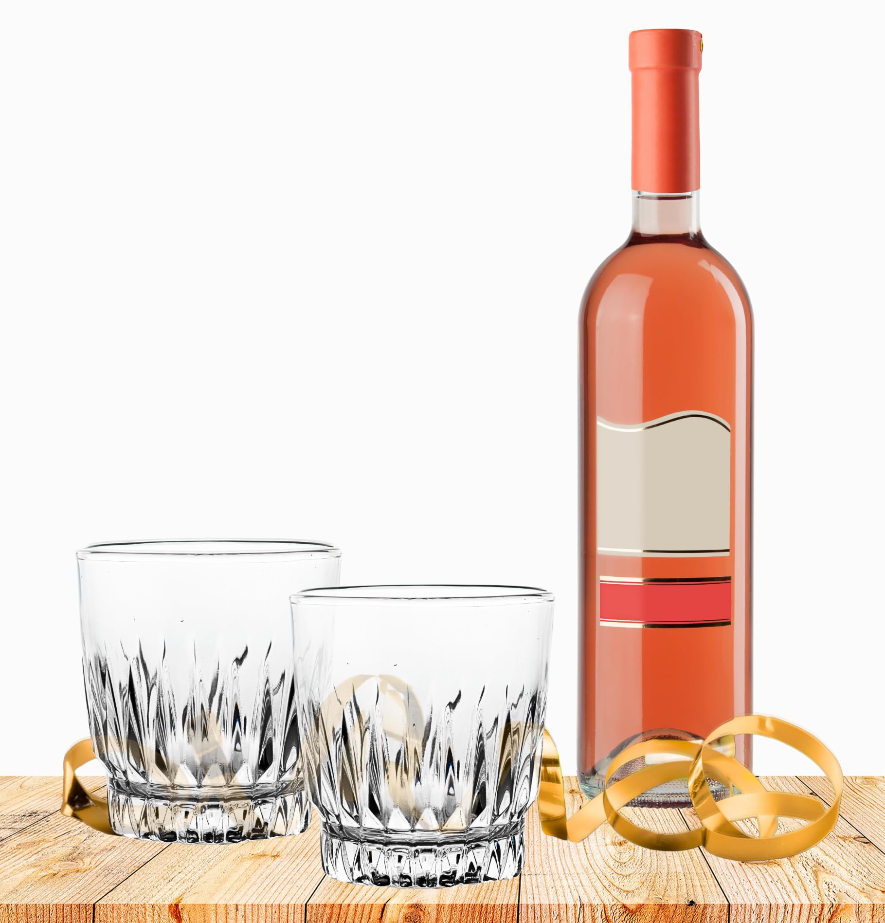 Double Old Fashioned Whiskey Glass - Clear Drinking Glasses - 10 oz. Rock Glass for Liquor, Scotch, Bourbon-Dishwasher Safe Rocks Glasses for Bar, Kitchen and Home