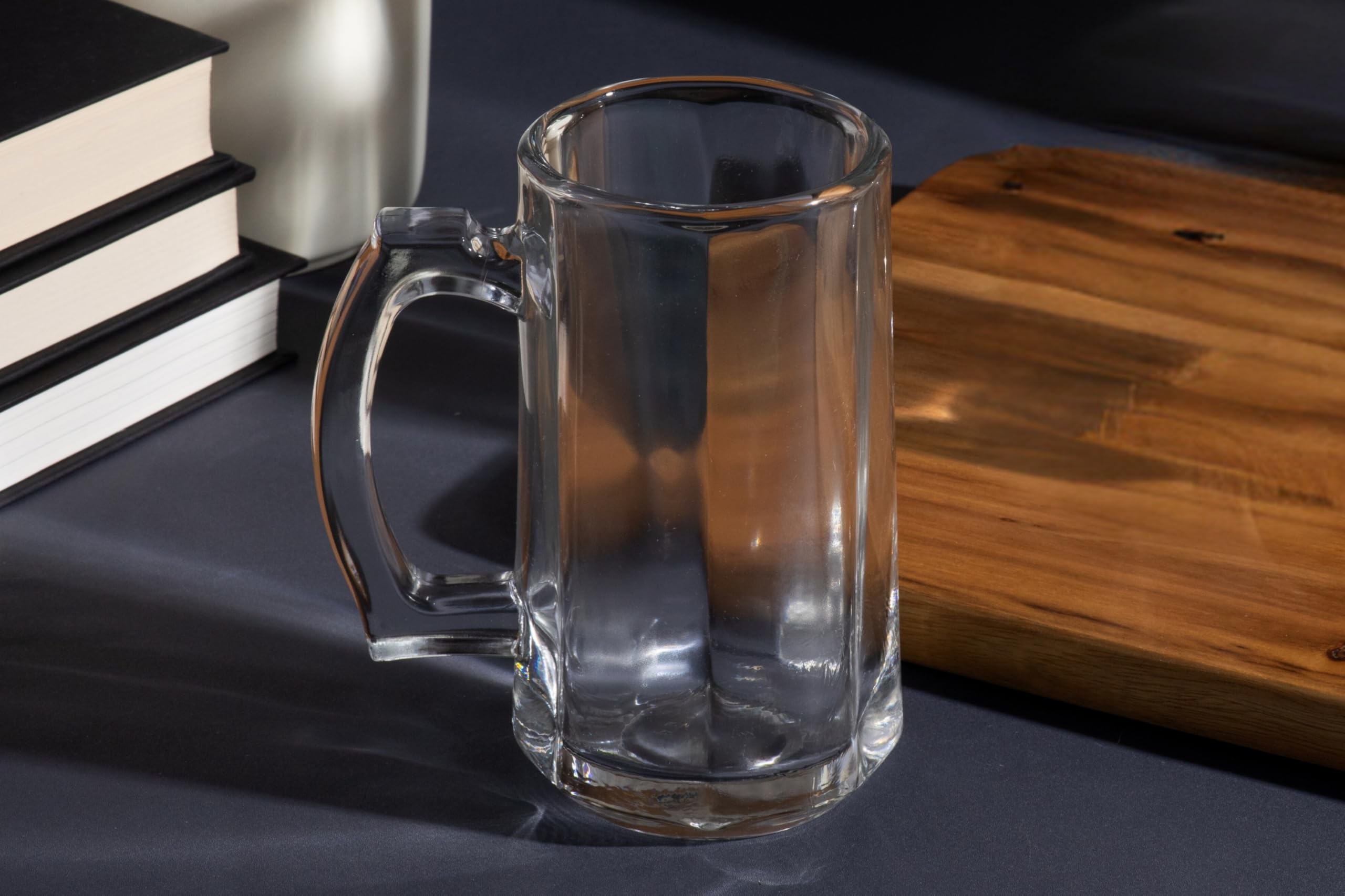 Beer Glasses -14 Ounce Beer Mugs for American and Scottish Ales, Mug Root Beer, Clear Glassware, Modern Glass Mugs with Handles, Ideal for Bar Sets and Tankards