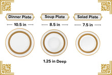 Porcelain Dinnerware Set for 4-12 Piece Luxurious Dish Set - White with Gold Rope Design - Kitchen Set for Everyday Dishes or Formal Occasions (Rope Gold 12DIN)