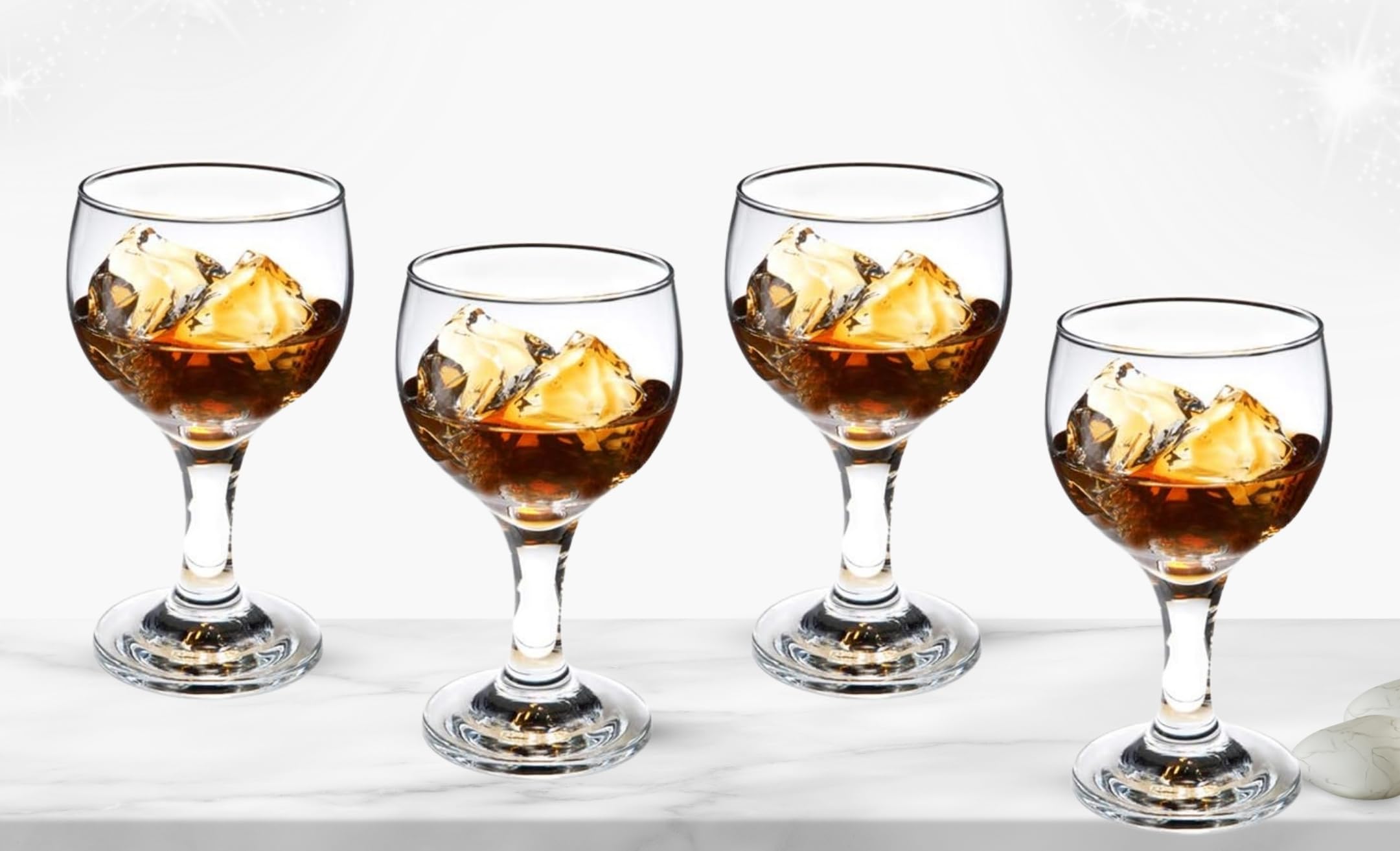 Goblet Glasses - 6 Ounce Stemmed Drinking Glassware - Versatile Cognac Glass for Wine, Cocktails and Mocktails - Ideal for Home, Kitchen and Bar