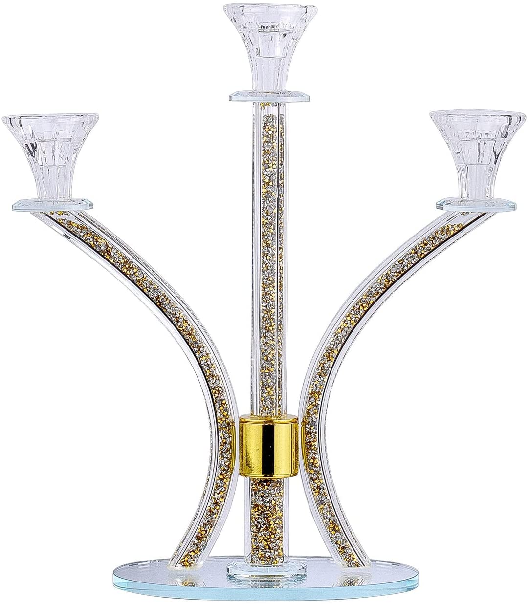 Judaica Crystal Candelabra 3 Arms