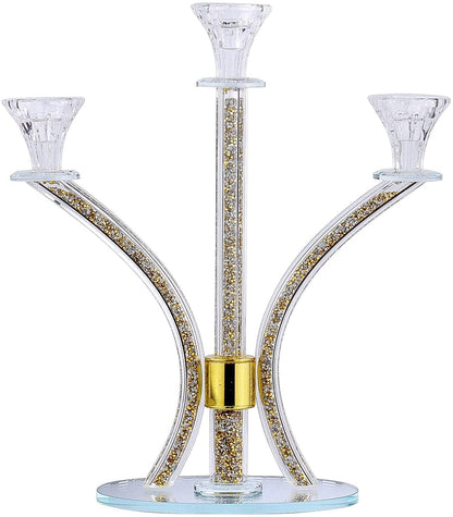 Judaica Crystal Candelabra 3 Arms