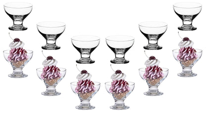 Elegant Ice Cream Glass Bowls - Small Dessert Cups - 8 ounce, Dessert Bowls for Sundae, Fruits, Salad, and Puddings - Perfect addition to your Kitchen Set Dishes , Parties, and Catering