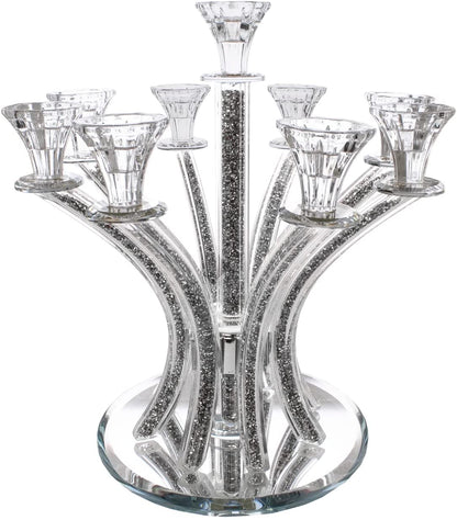 Judaica Crystal Candelabra 9 Arms