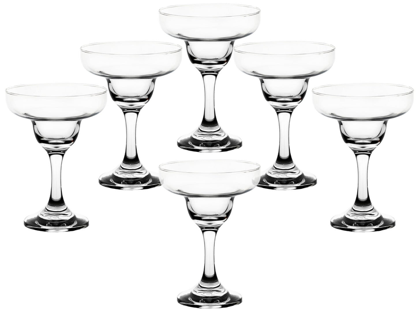 Elegant Margarita Glasses, 7 Ounce - Crystal Clear Glassware - Coupe Glass for Wine, Champagne, Cocktails, Mocktails and Beverages - Suitable for Bar, Party and Special Events