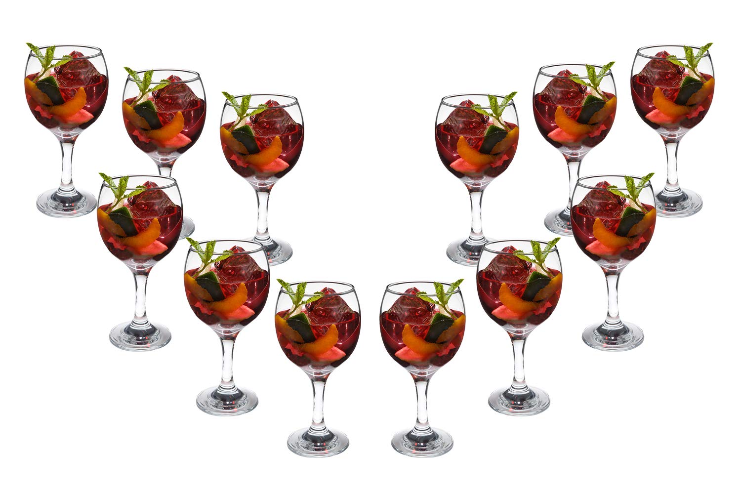 Goblet Glasses - 10 Ounce Clear Glasses with Stem -  Modern Glassware for Cocktails, Martini, Margarita, Champagne and More - Drinking Glass for Home, Kitchen and Bar