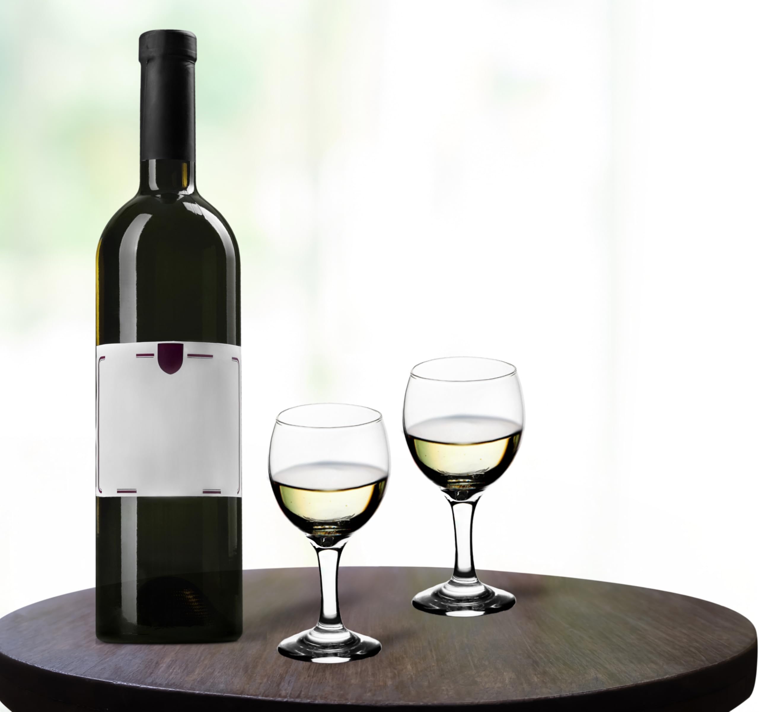 GIFTS PLAZA Goblet Glasses - 7.25 Ounce Modern Stemmed Glassware -Crystal Clear Drinking Glass for Cocktails, Mocktails, Champagne, Wine and More - Ideal for Home, Kitchen and Bar