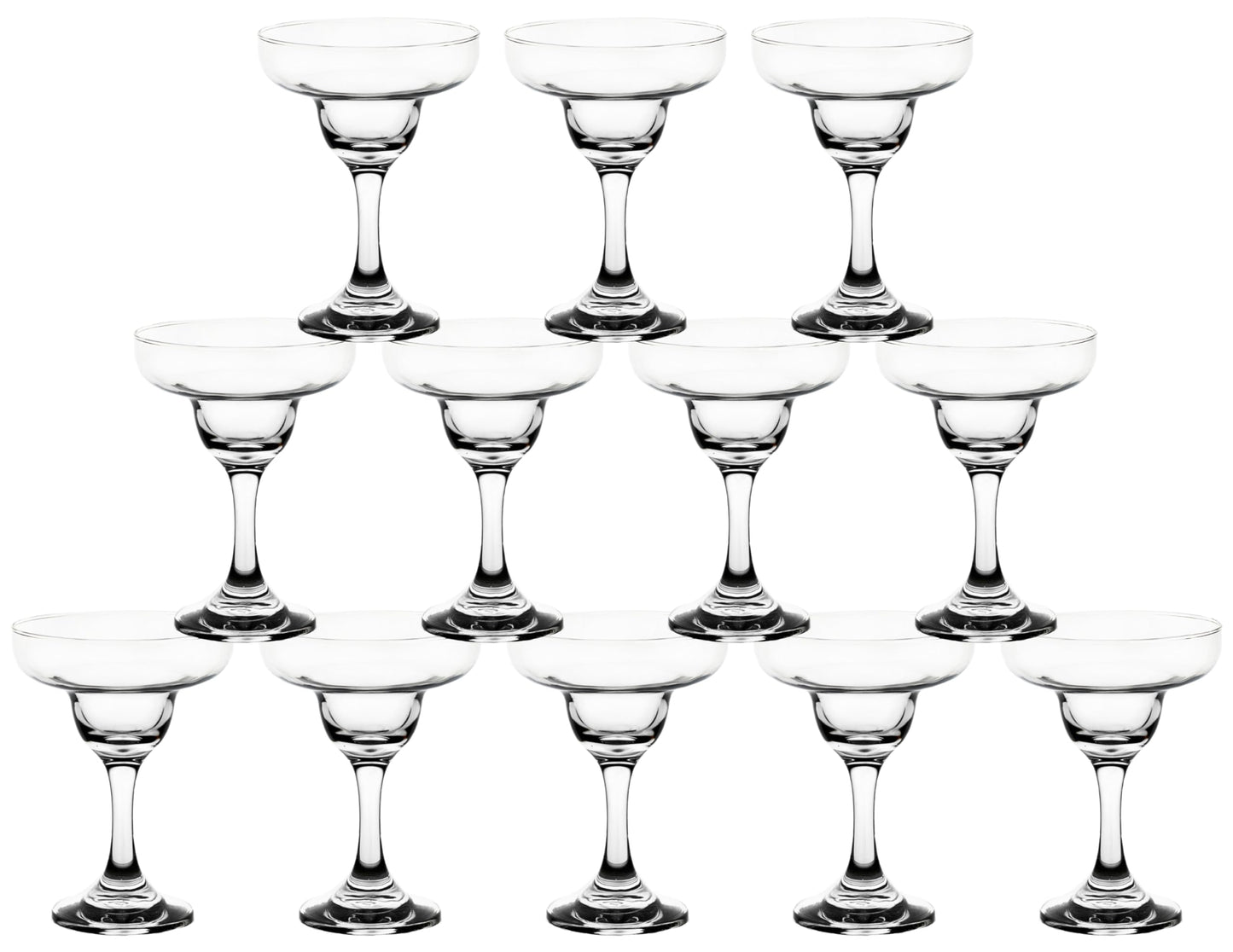 Elegant Margarita Glasses, 7 Ounce - Crystal Clear Glassware - Coupe Glass for Wine, Champagne, Cocktails, Mocktails and Beverages - Suitable for Bar, Party and Special Events