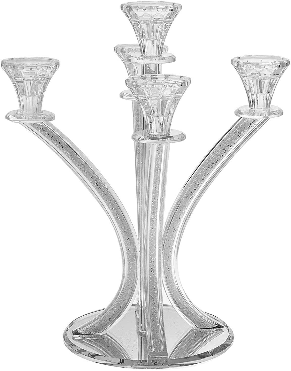 Judaica Crystal Candelabra 5 Arms