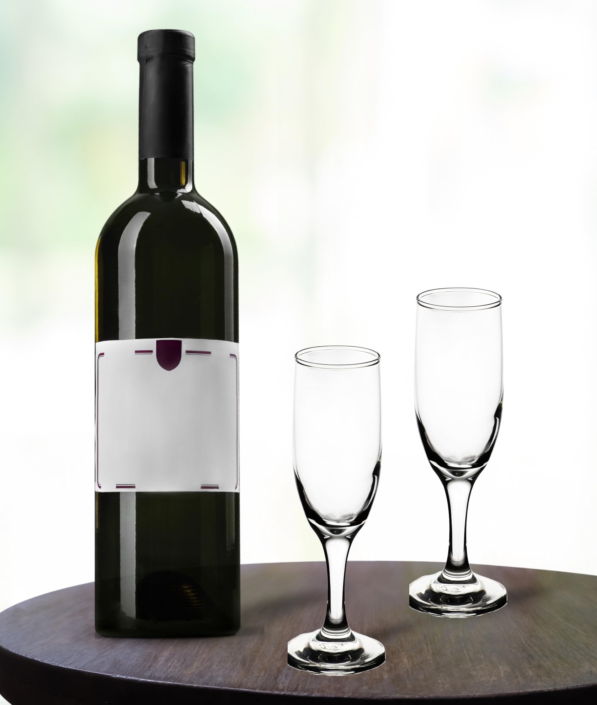 GIFTS PLAZA Clear Flute Glassware - Stemmed Champagne Glasses - Transparent Glass for Wine and Beverages - Elegant Drinkware for Special Occasion, Birthday, Party and Weddings