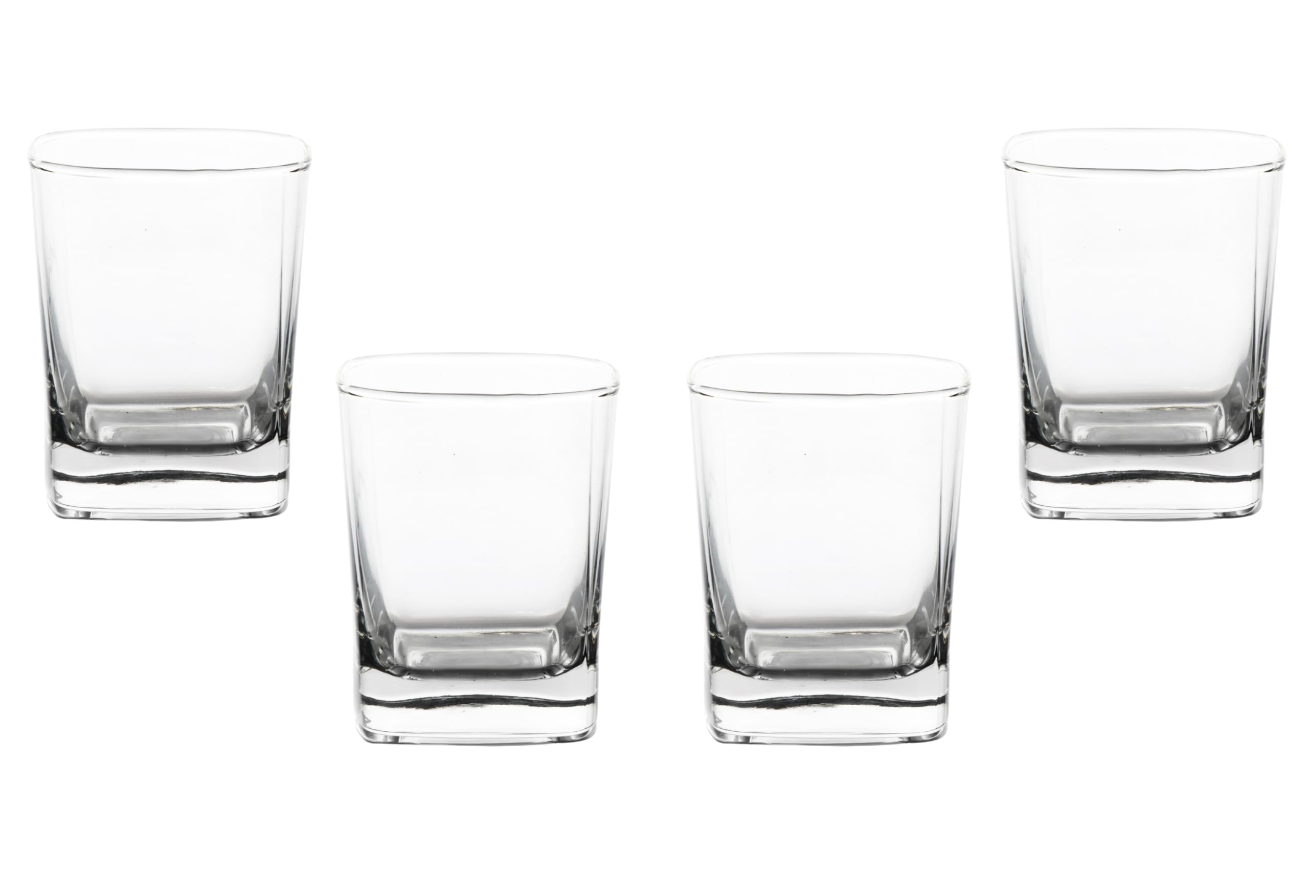 Rocks Glasses – 10 Ounce Modern Stemless Whiskey Drinking Glasses, Square Shot Glasses perfect for Cocktails, Bourbon, Margarita, or Beer – Versatile Glassware Set