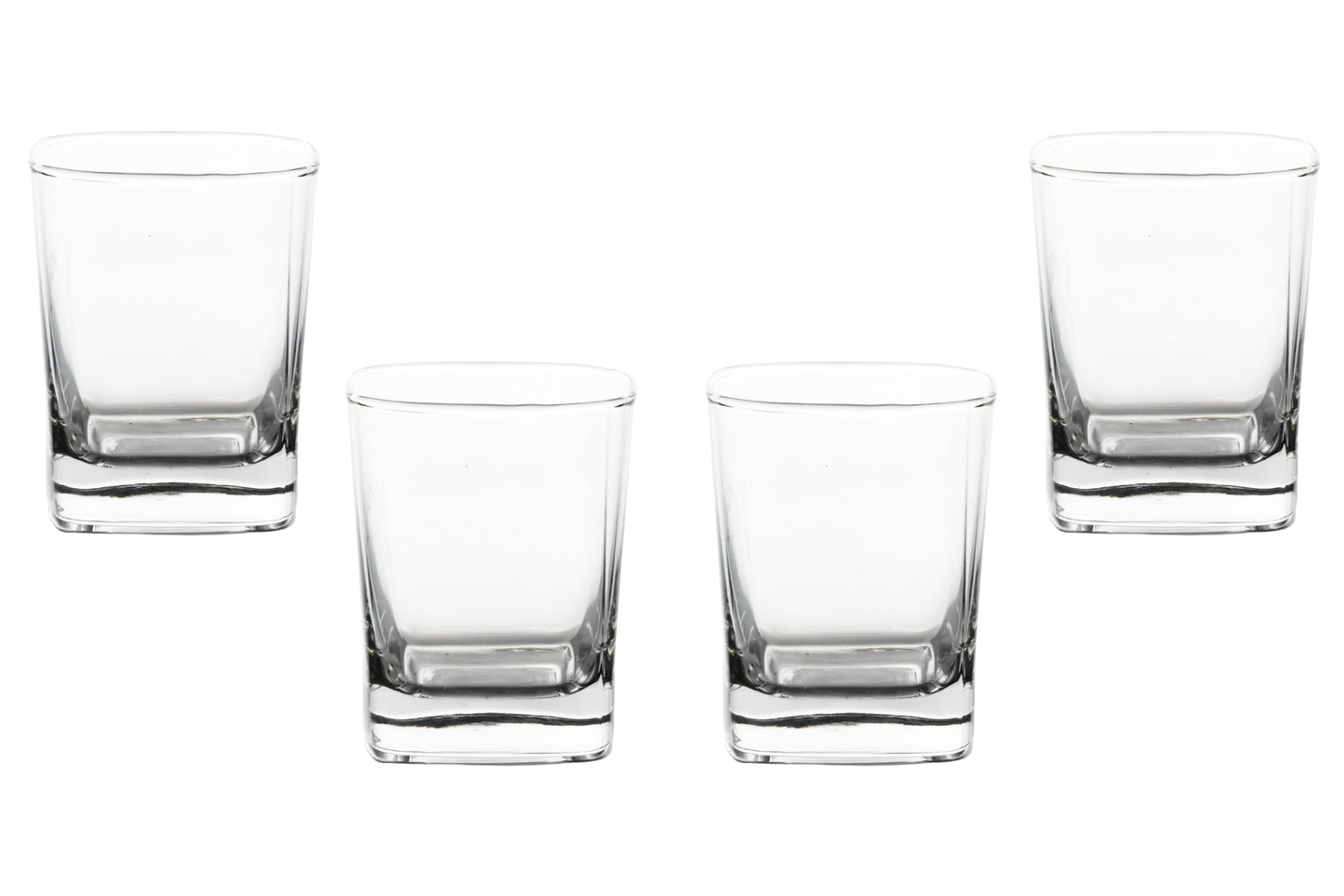 Rocks Glasses – 10 Ounce Modern Stemless Whiskey Drinking Glasses, Square Shot Glasses perfect for Cocktails, Bourbon, Margarita, or Beer – Versatile Glassware Set