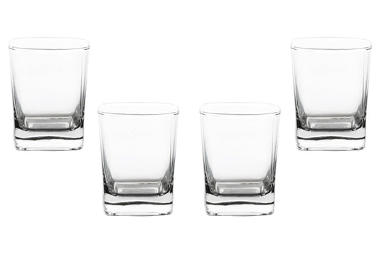 Rocks Glasses – 10 Ounce Modern Stemless Whiskey Drinking Glasses, Square Shot Glasses perfect for Cocktails, Bourbon, Margarita, or Beer – Versatile Glassware Set
