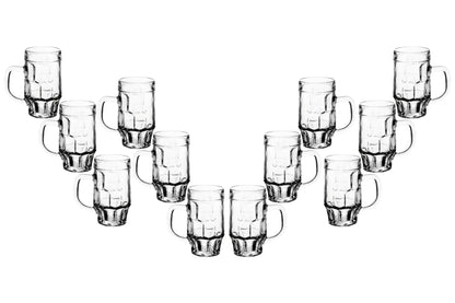 Beer Glasses - 17 Ounce Beer Mugs for Root Beer Floats - Clear Glassware, Dimpled Glass Mugs with Handles, Perfect for Bar Sets, Tankards, American and Scottish Ales, Beer Mug Glasses