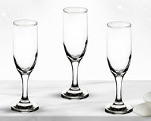 GIFTS PLAZA Clear Flute Glassware 6 Ounce - Set of 4 Stemmed Champagne Glasses - Transparent Glass for Wine and Beverages - Elegant Drinkware for Special Occasion, Birthday, Party and Weddings