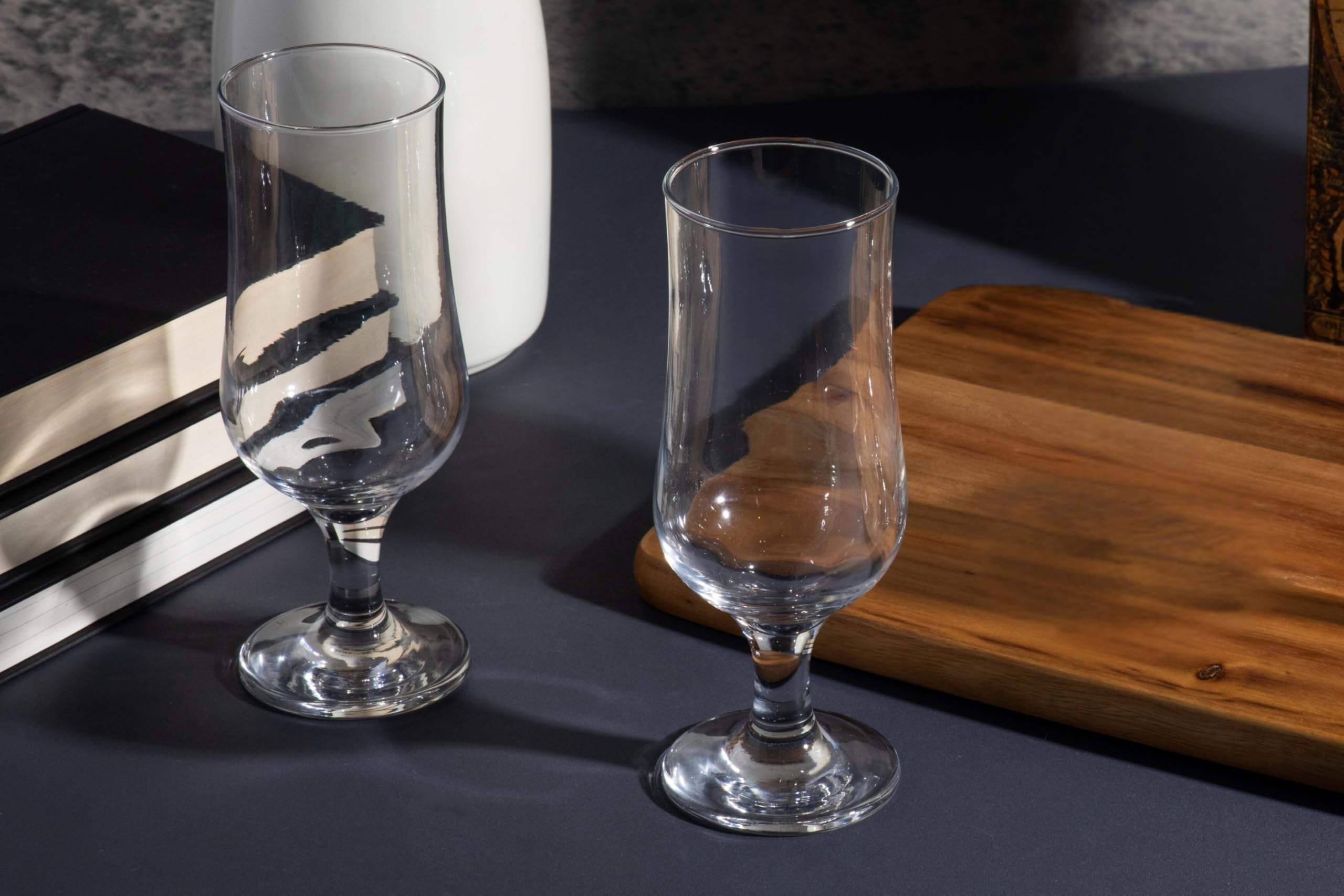 GIFTS PLAZA Champagne Flutes - 13 Ounce Clear Stemmed Vintage Crystal Glassware - Perfect Drinking Glasses for Wine, Cocktails, Martini, Margarita, and Bar Set Essentials