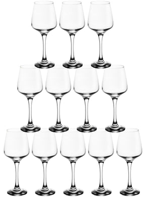 GIFTS PLAZA Elegant Wine Glasses 14 oz - Set of 12 Crystal Clear Drinking Glassware with Stem for Red and White Wine, Mocktails, Cocktails, Water and Beverages - Ideal Gift for Him and Her