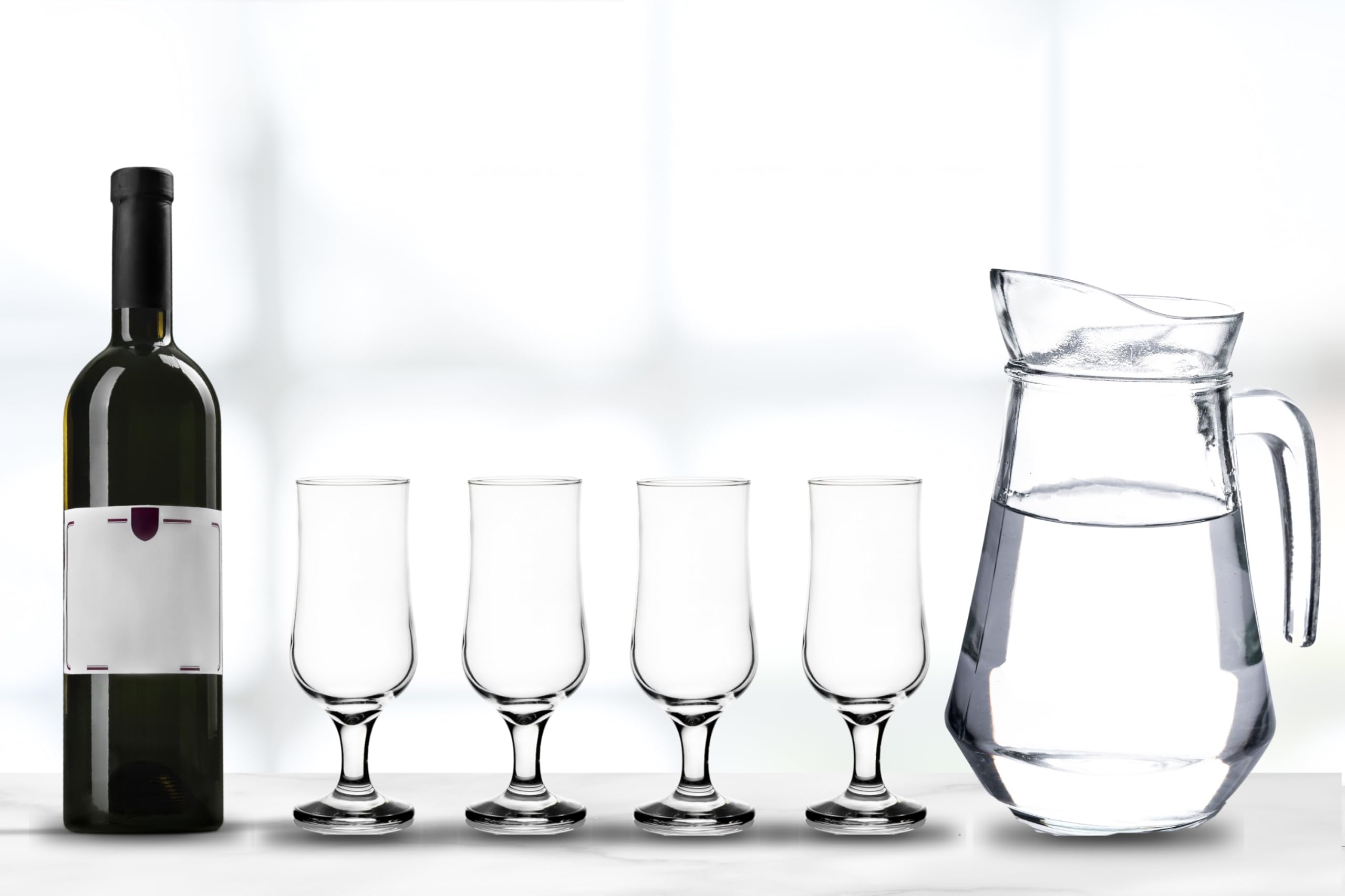GIFTS PLAZA Champagne Flutes - 13 Ounce Clear Stemmed Vintage Crystal Glassware - Perfect Drinking Glasses for Wine, Cocktails, Martini, Margarita, and Bar Set Essentials