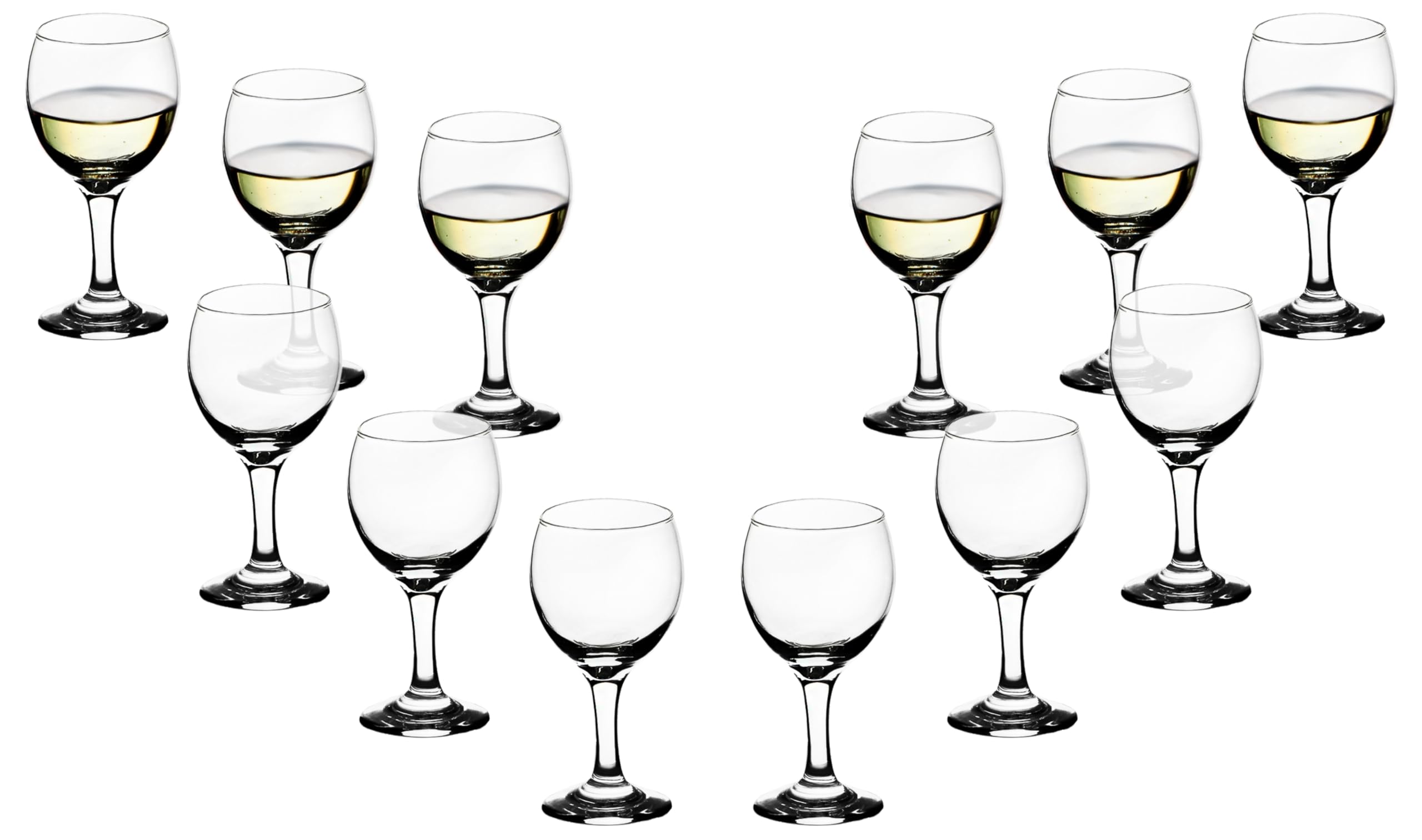 GIFTS PLAZA Goblet Glasses - 7.25 Ounce Modern Stemmed Glassware -Crystal Clear Drinking Glass for Cocktails, Mocktails, Champagne, Wine and More - Ideal for Home, Kitchen and Bar