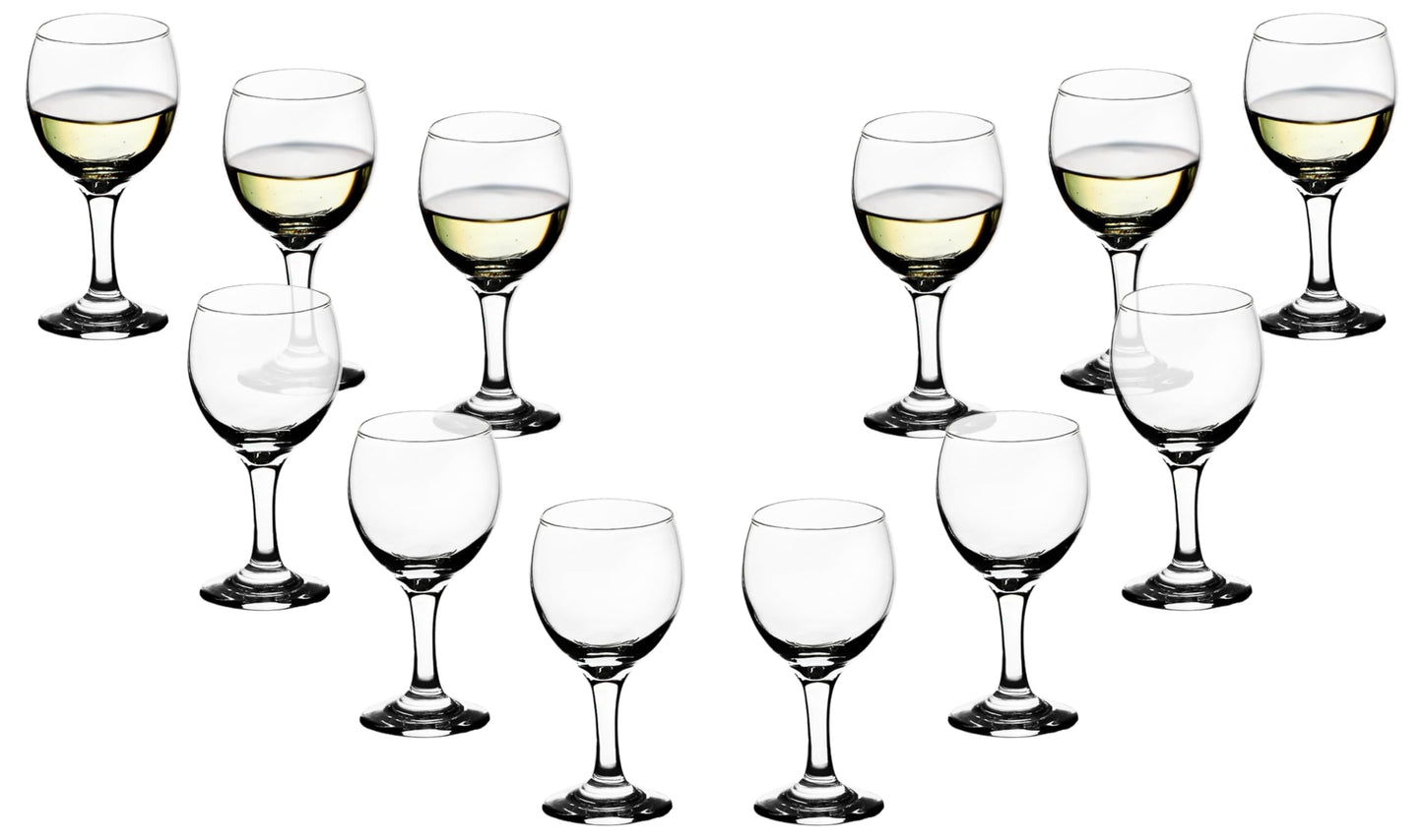 GIFTS PLAZA Goblet Glasses - 7.25 Ounce Modern Stemmed Glassware -Crystal Clear Drinking Glass for Cocktails, Mocktails, Champagne, Wine and More - Ideal for Home, Kitchen and Bar