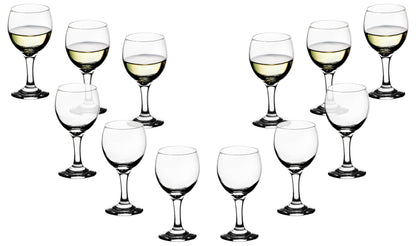 GIFTS PLAZA Goblet Glasses - 7.25 Ounce Modern Stemmed Glassware -Crystal Clear Drinking Glass for Cocktails, Mocktails, Champagne, Wine and More - Ideal for Home, Kitchen and Bar