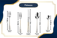 40 Piece Flatware Set - 18/10 Stainless Steel Silverware Set for 8 - Complete Cutlery with Gorgeous Gold Trim Handles - For Kitchen and Dining, Home Essentials - Dishwasher Safe (40 Piece, Verona)