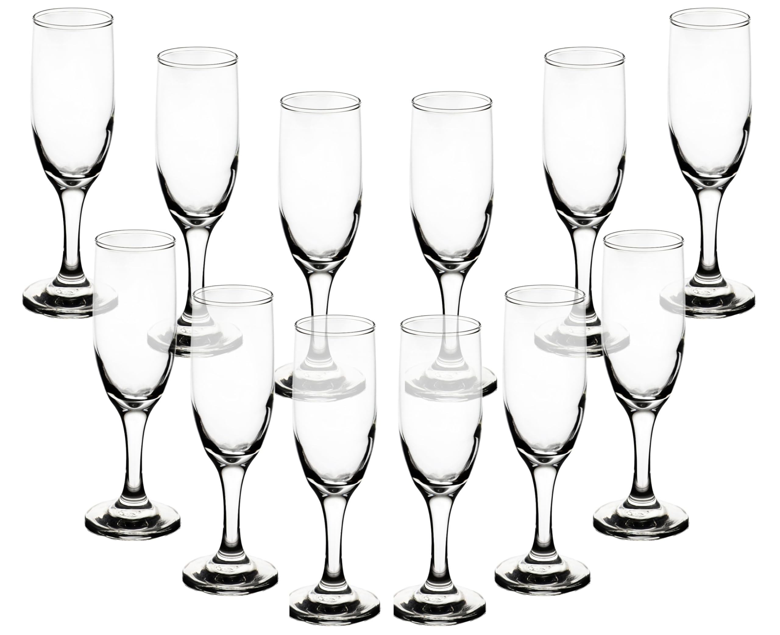 GIFTS PLAZA Clear Flute Glassware - Stemmed Champagne Glasses - Transparent Glass for Wine and Beverages - Elegant Drinkware for Special Occasion, Birthday, Party and Weddings