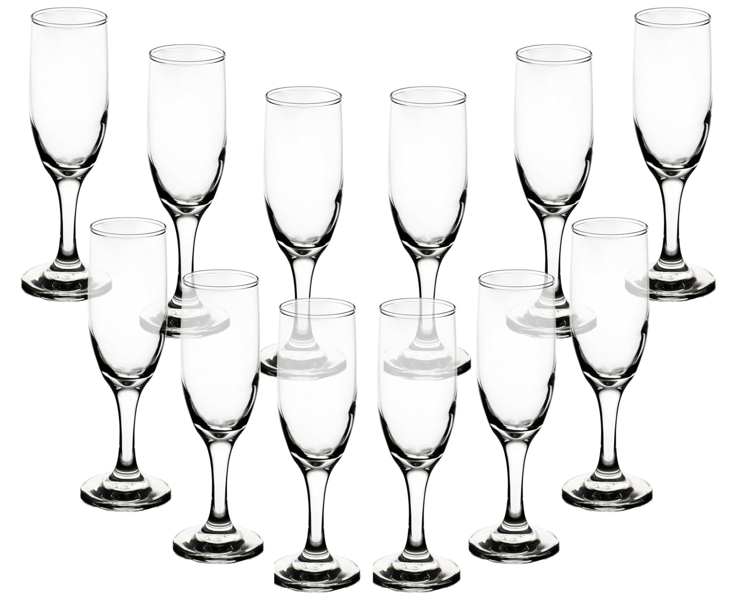 GIFTS PLAZA Clear Flute Glassware - Stemmed Champagne Glasses - Transparent Glass for Wine and Beverages - Elegant Drinkware for Special Occasion, Birthday, Party and Weddings