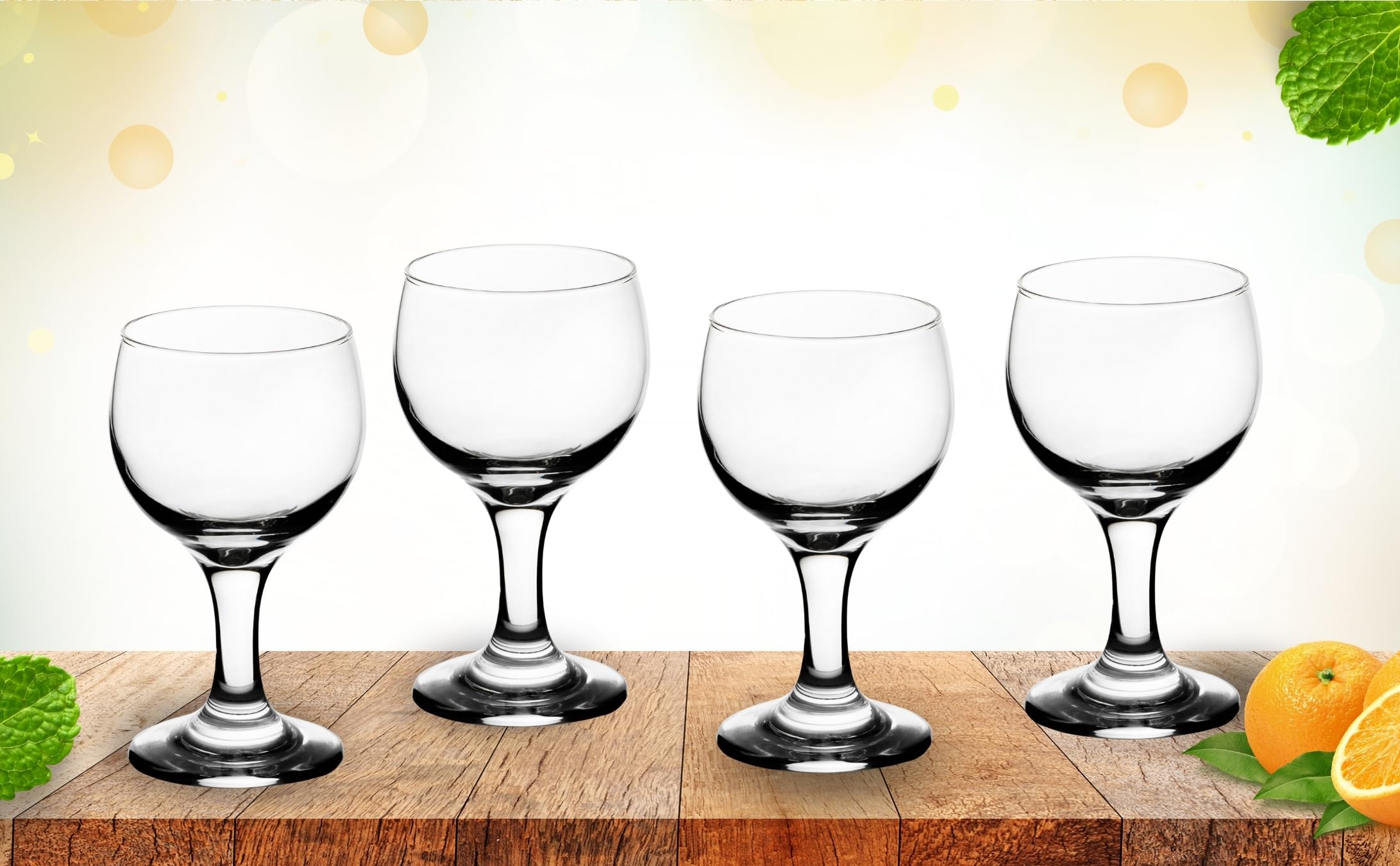 Goblet Glasses - 6 Ounce Stemmed Drinking Glassware - Versatile Cognac Glass for Wine, Cocktails and Mocktails - Ideal for Home, Kitchen and Bar