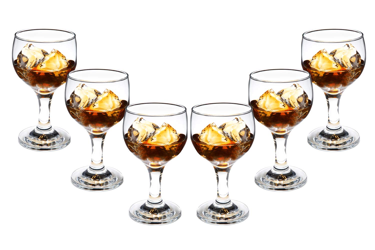 Goblet Glasses - 6 Ounce Stemmed Drinking Glassware - Versatile Cognac Glass for Wine, Cocktails and Mocktails - Ideal for Home, Kitchen and Bar