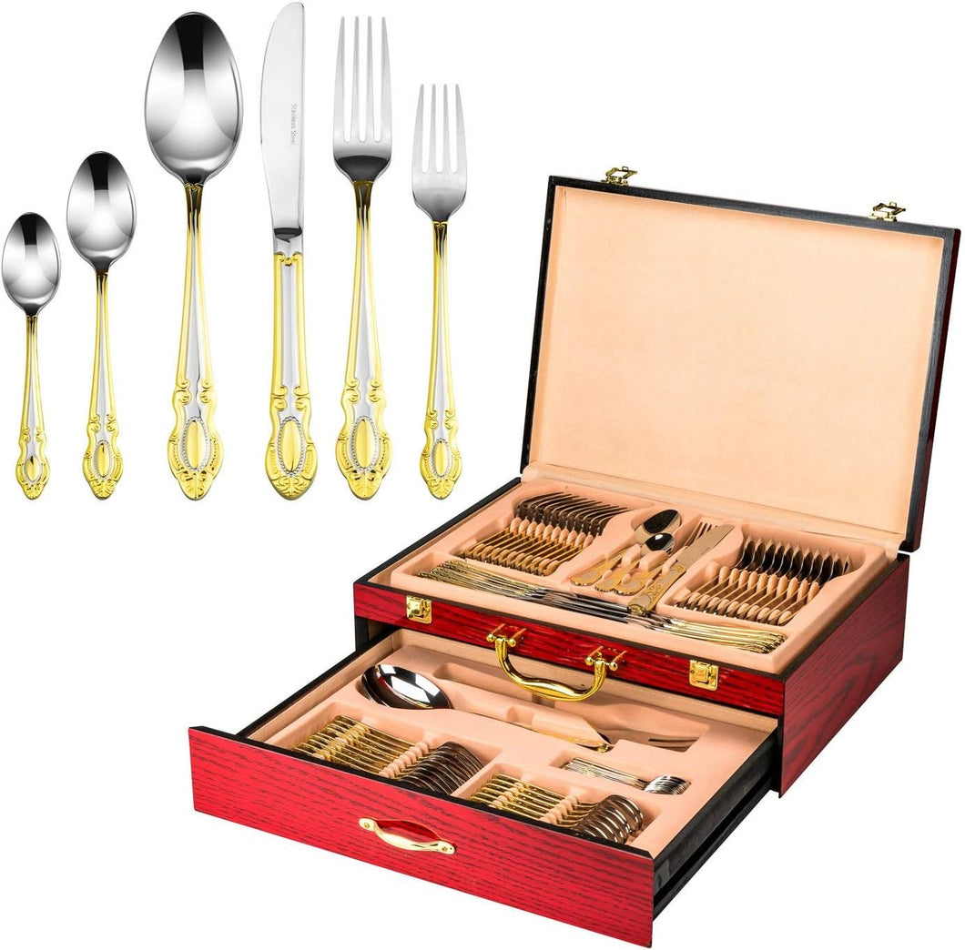 Mediterraneo 24 Piece Set 18/10 Stainless Steel Made in Italy 18/10  Stainless Steel
