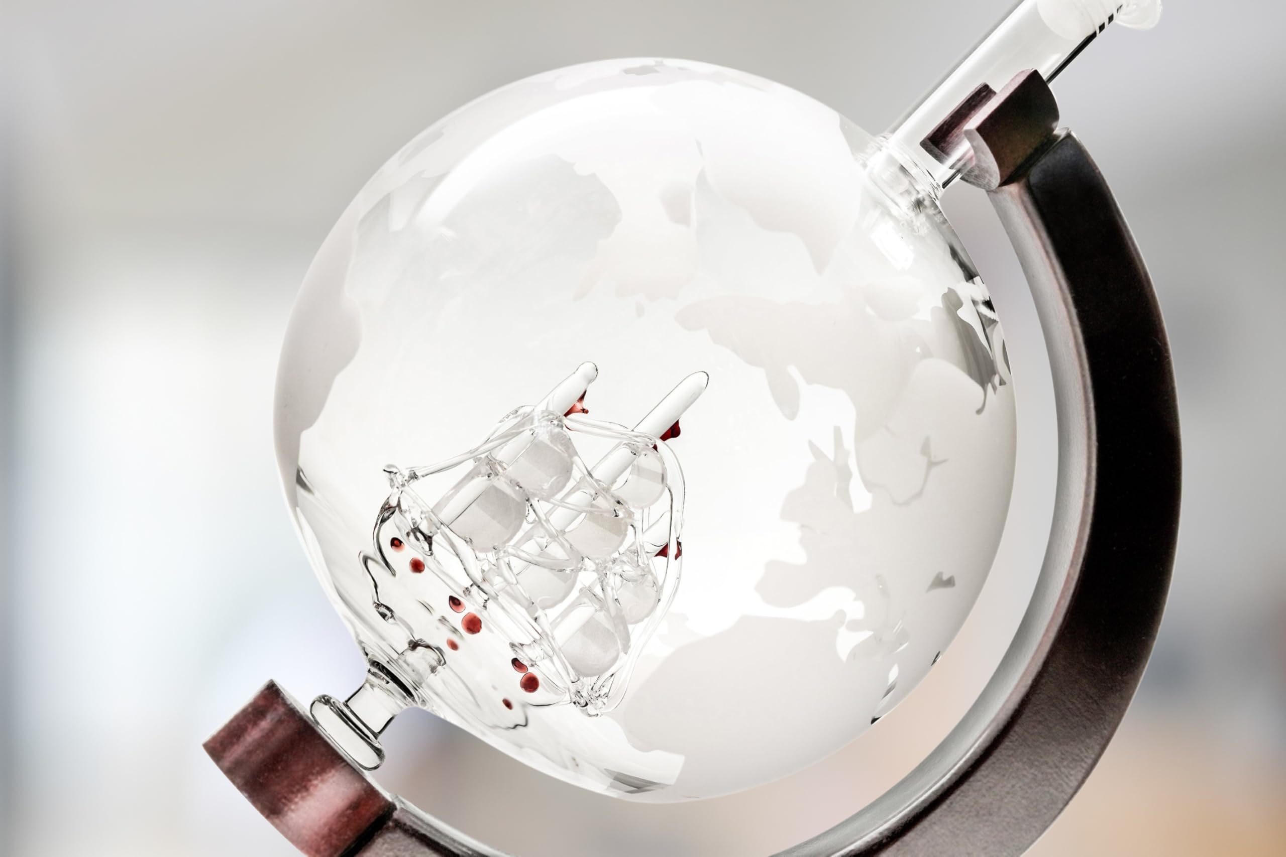 Handmade Glass Whiskey Liquor Decanter - Hand Blown Clear Glass on Stand for All Types of Alcohol and Other Liquids